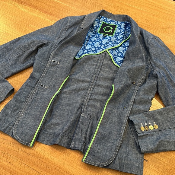 TORY BURCH Brand C.Wonder Size 14-Denim Jeans Blazer Giglio Style ~Jacket Layer - Picture 11 of 16